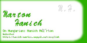 marton hanich business card